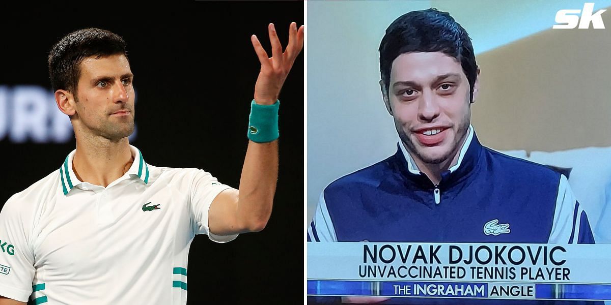 Pete Davidson portraying Novak Djokovic on Saturday Night Live