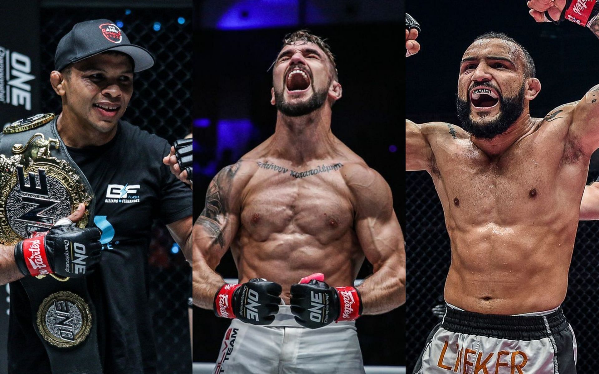 Troy Worthen (center) sees the fight between John Lineker (right) and Bibiano Fernandes (left) swinging to who imposes his will | Photo: ONE Championship