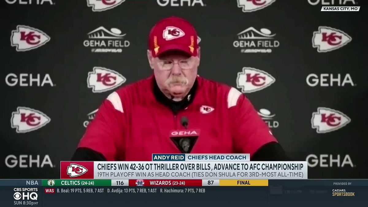 What Andy Reid said to Chiefs' Patrick Mahomes with 13 seconds left