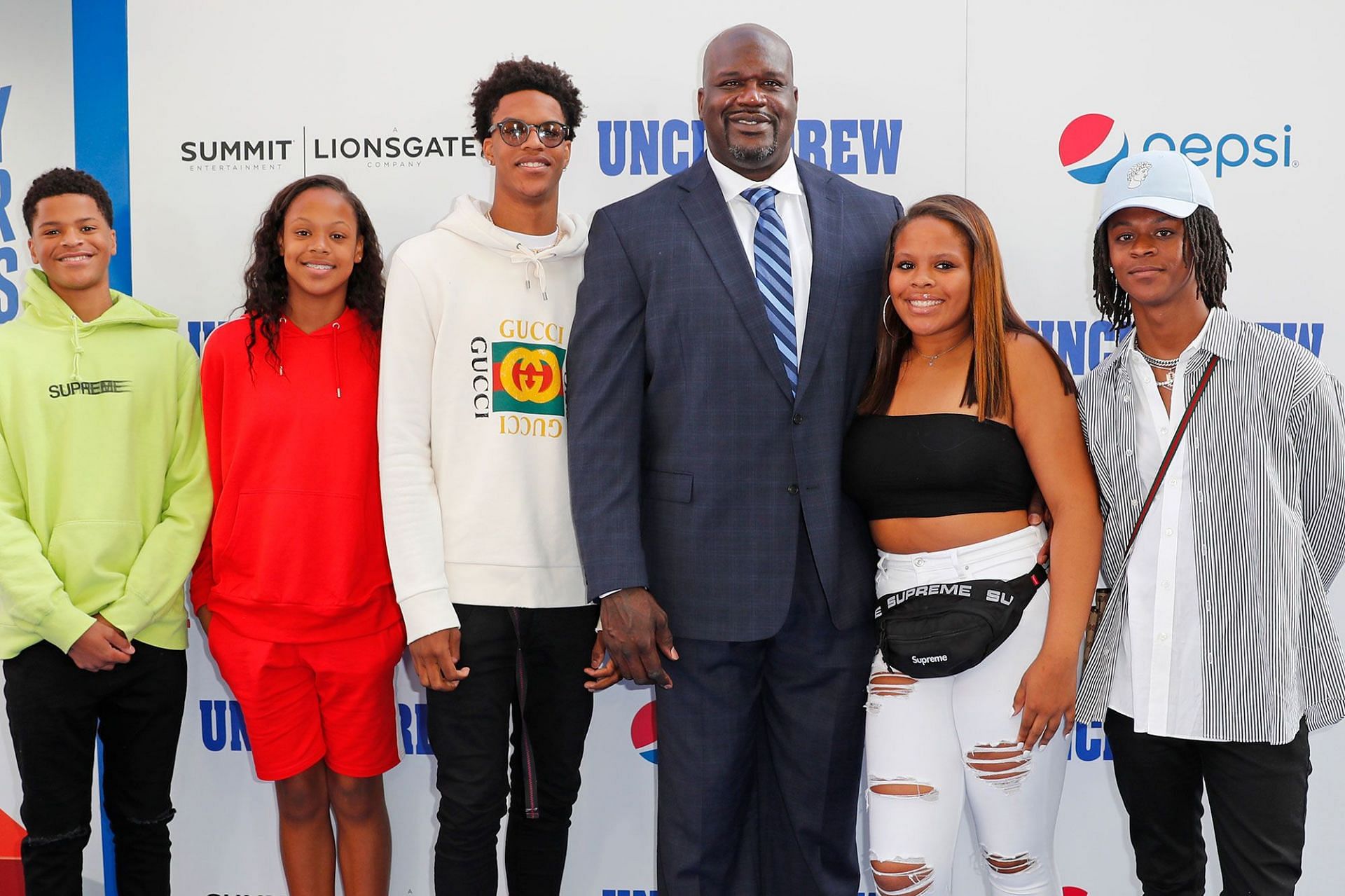 Shaq and his family, with son Myles O&#039;Neal on the far right