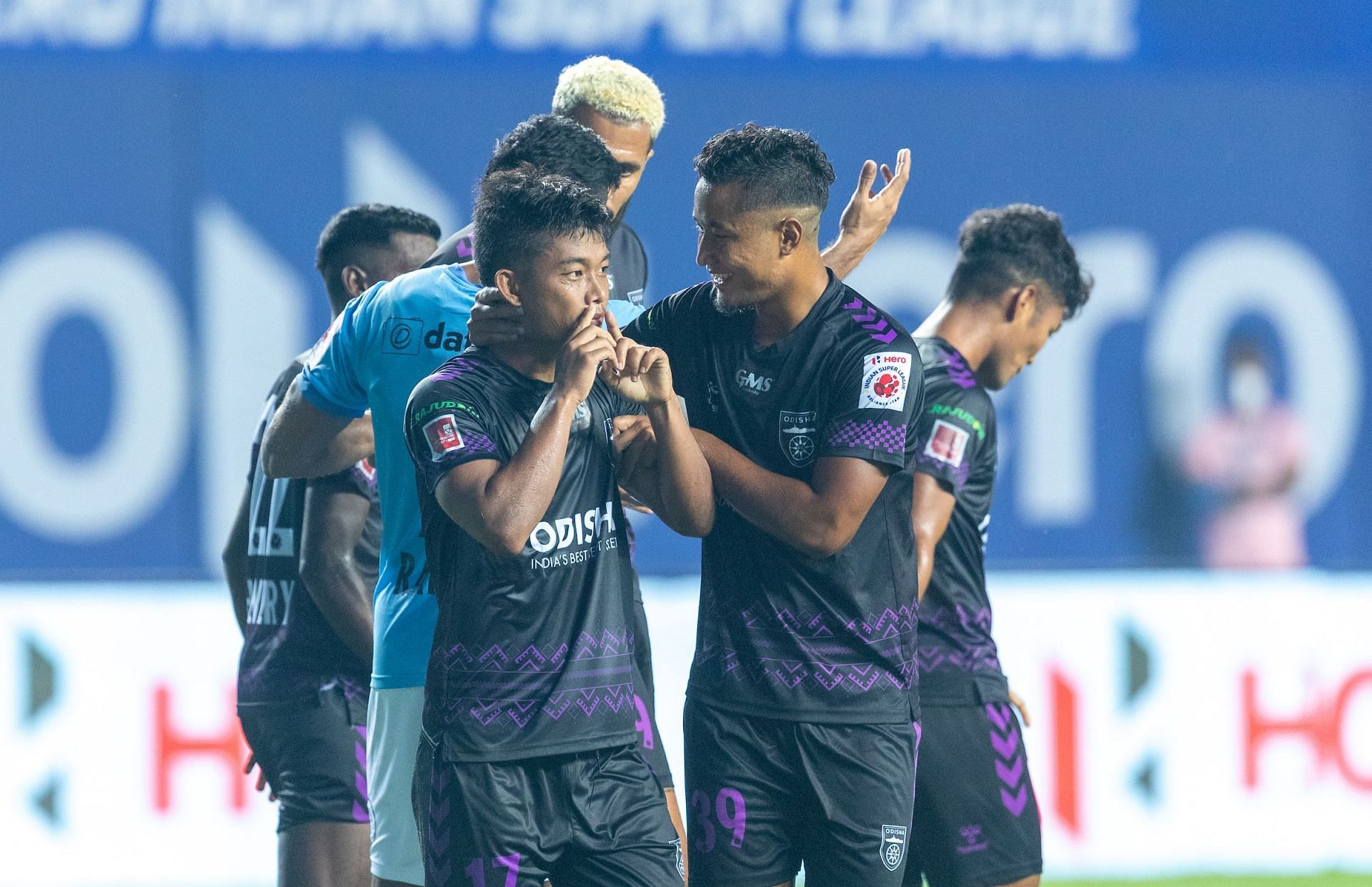 Jerry Mawihmingthanga celebrates after scoring for Odisha FC against Mumbai City FC. (Image Courtesy: ISL Media)