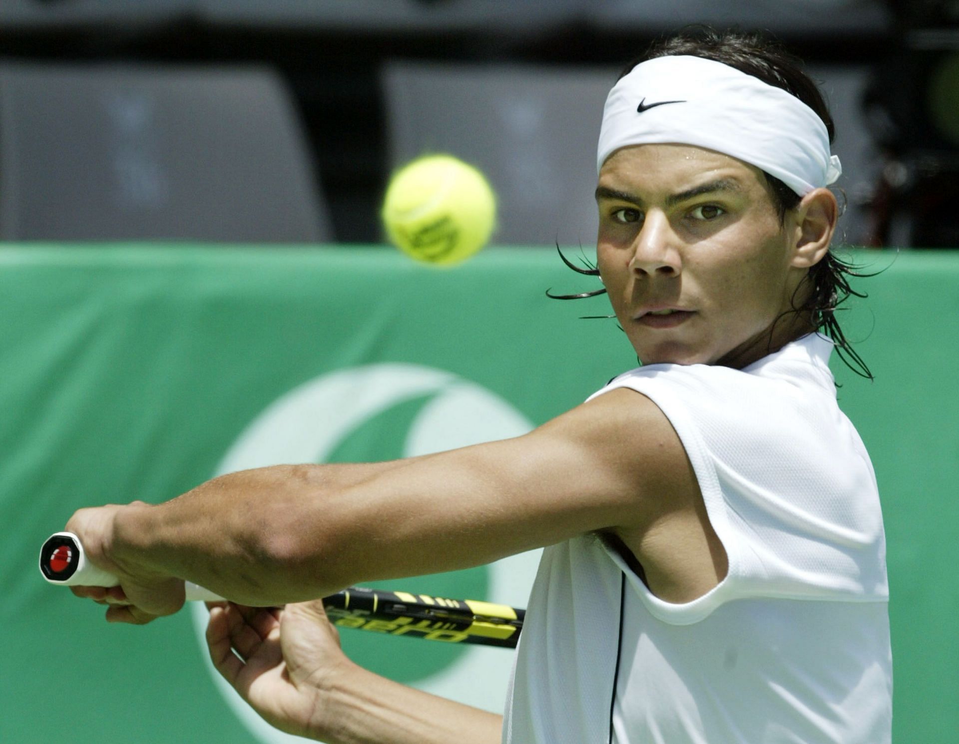 Rafael Nadal during his semifinal match at the 2004 Heineken Open in Auckland