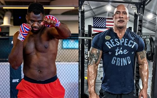 Francis Ngannou (left), Dwayne Johnson (right) [Image Courtesy: @francisngannou and @therock via Instagram]