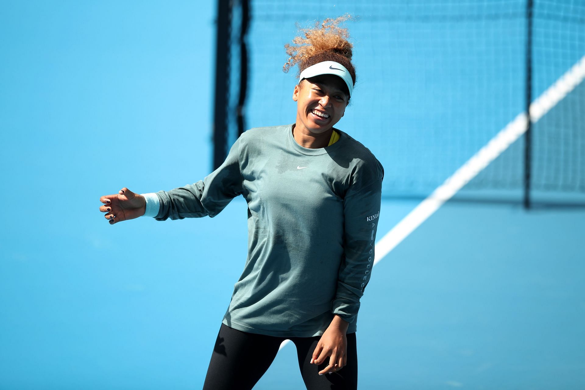 Naomi Osaka practicing in Melbourne ahead of 2022 Australian summer of tennis