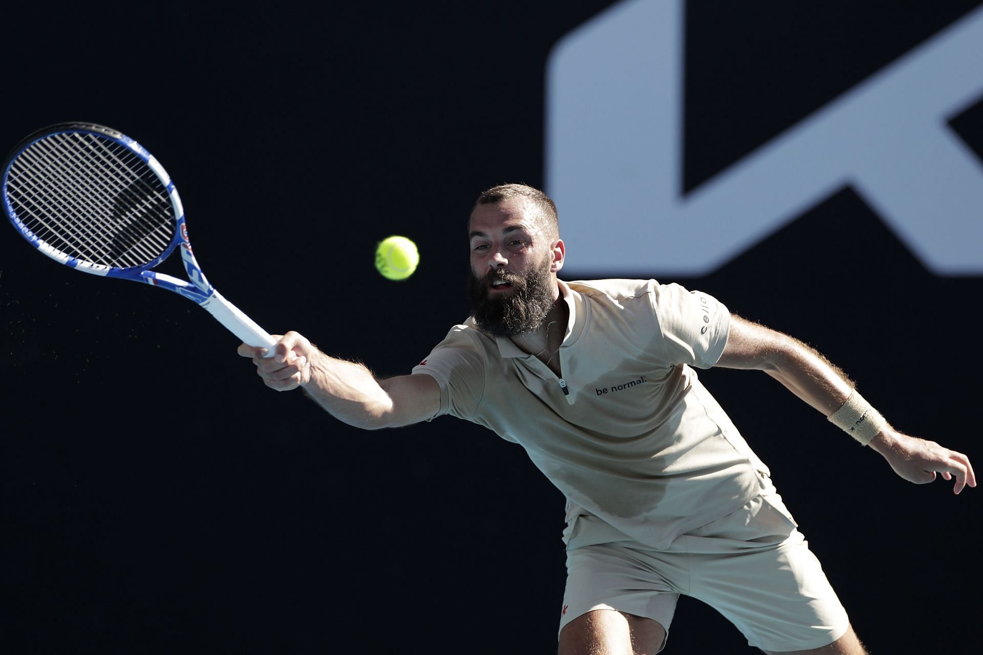 Benoit Paire in action at 2022 Australian Open