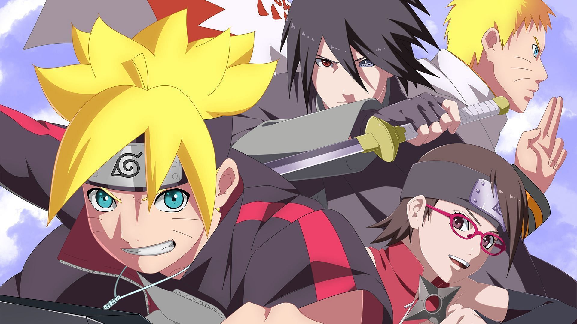 Sasuke, Naruto and Sarada and Boruto (Image via Studio Pierrot)