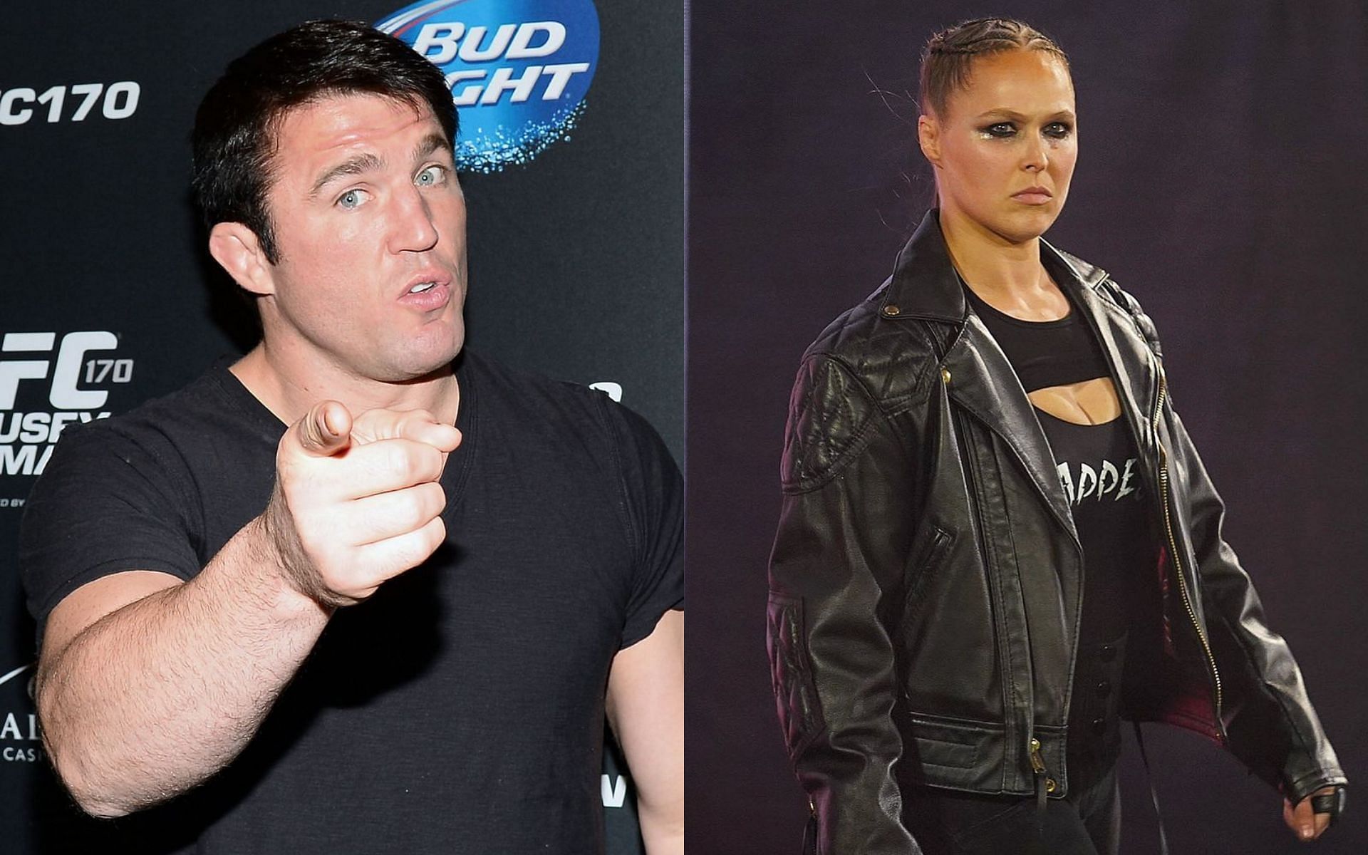 Chael Sonnen and Ronda Rousey [Photo via @wwe on Instagram]