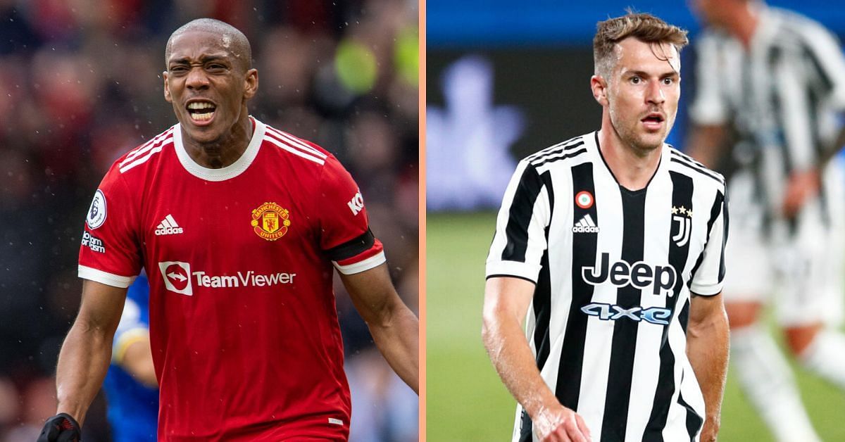 Manchester United&#039;s Anthony Martial and Juventus&#039; Aaron Ramsey