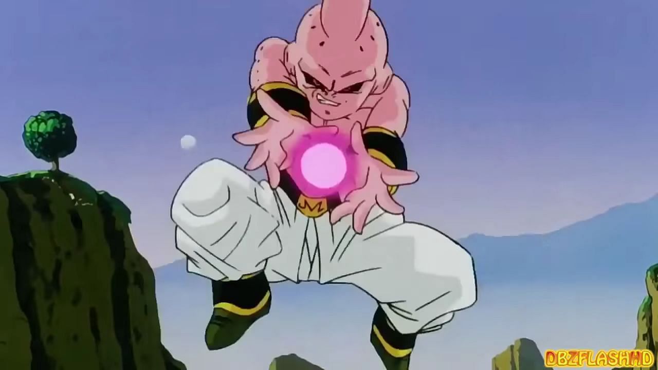 Kid Buu charging up an attack as seen in Dragon Ball Z. (Image via Toei Animation)