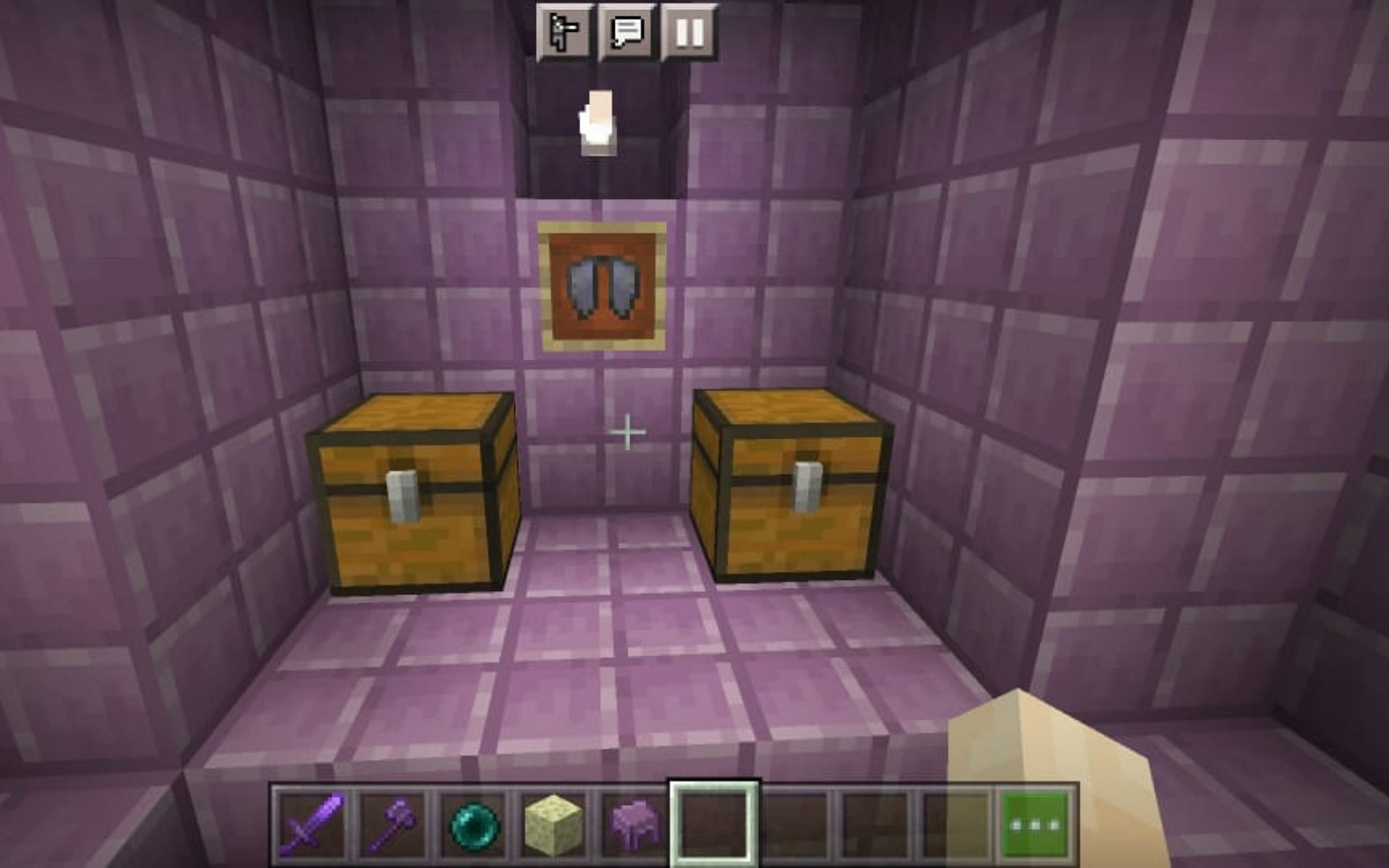 The glorious Elytra is put in a frame and hung in the treasure room of an End Ship (Image via Minecraft)