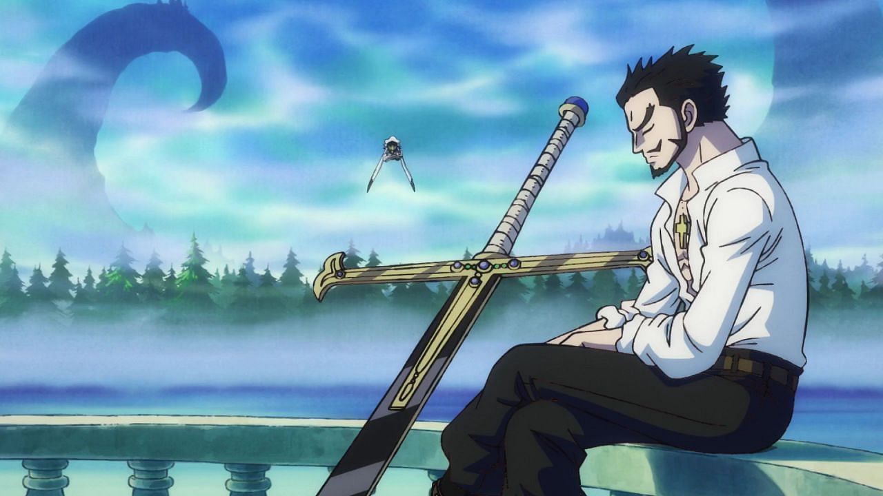 Mihawk as seen during the series&#039; anime. (Image via Toei Animation)