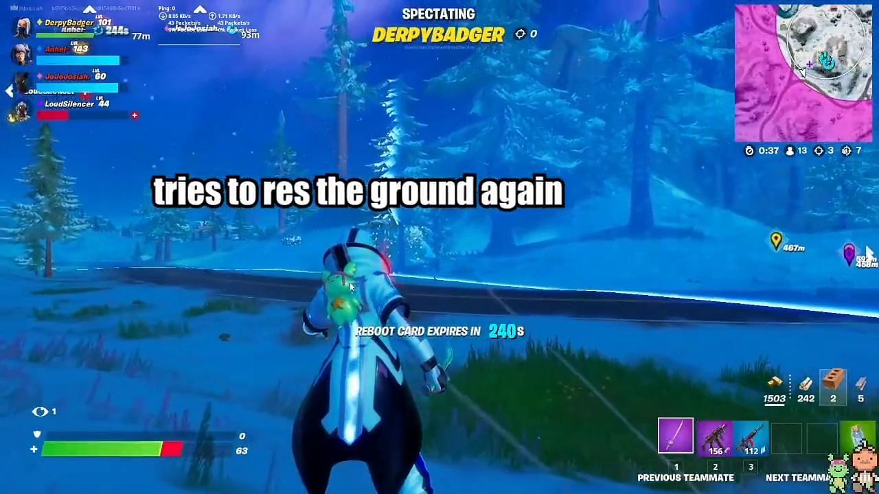 Derpy was trying to revive his teammate but instead revived the ground (Image via Twitter/JoJoJosiah_ttv)