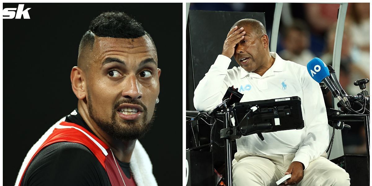 Kyrgios had a go at the chair umpire during his second-round match in Melbourne on Thursday