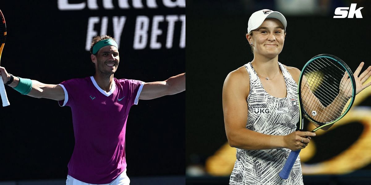 Rafael Nadal and Ashleigh Barty at the 2022 Australian Open