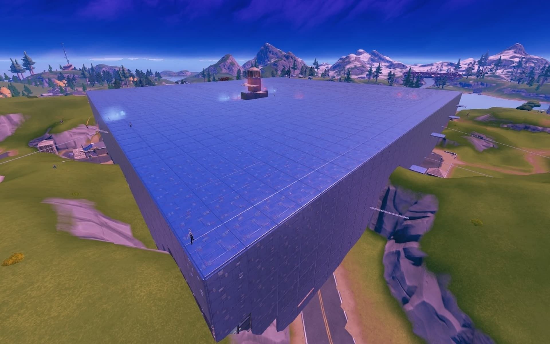 Tilted Towers enclosed in an armored box (Image via Epic Games / ItsCatGurl)