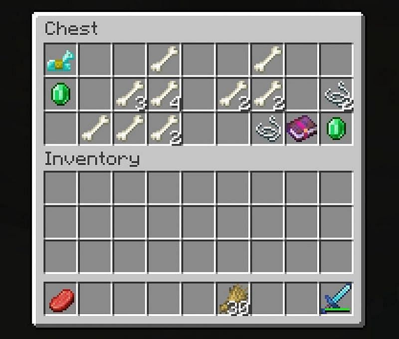 Bones in a chest loot (Image via Minecraft)