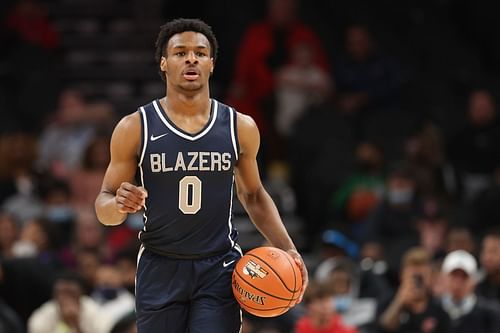 Bronny James in action for the Sierra Canyon Trailblazers