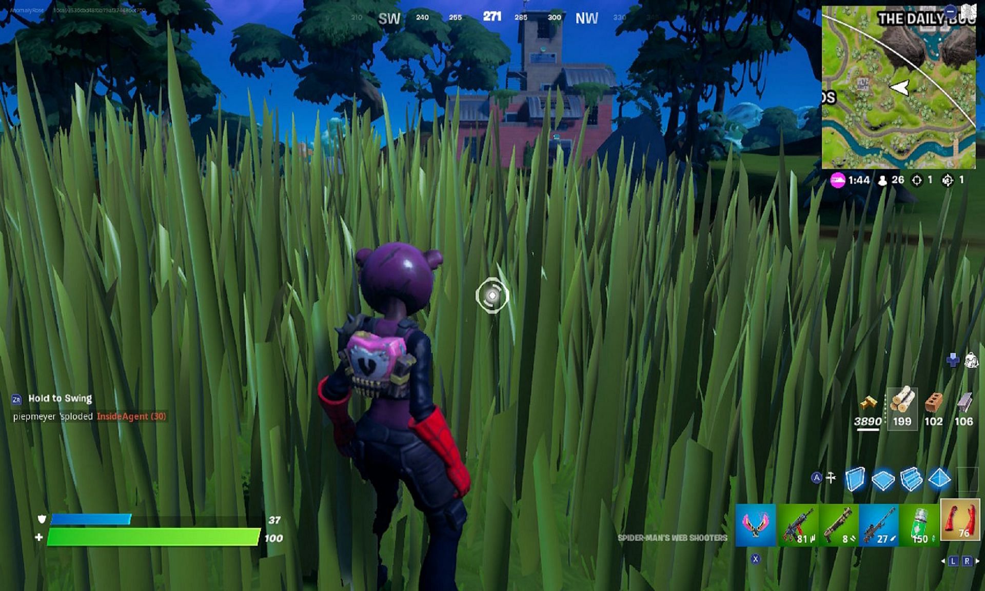Sadly, players cannot touch this grass in Fortnite (Image via Twitter/SteeleRose_)
