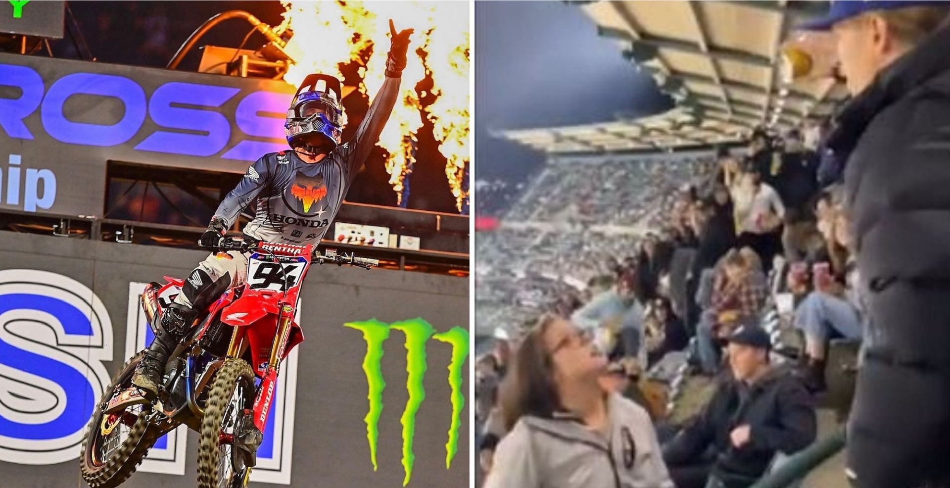 A fight broke out at a Supercross event in Anaheim (Image via Supercross Live/Twitter and Keemstar/Twitter)