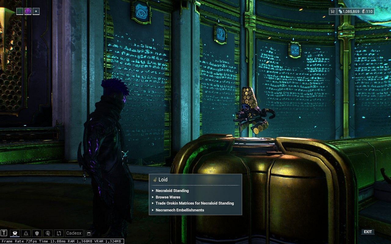 Talk to Loid in Deimos by going into operator mode (Image via Digital Extremes)