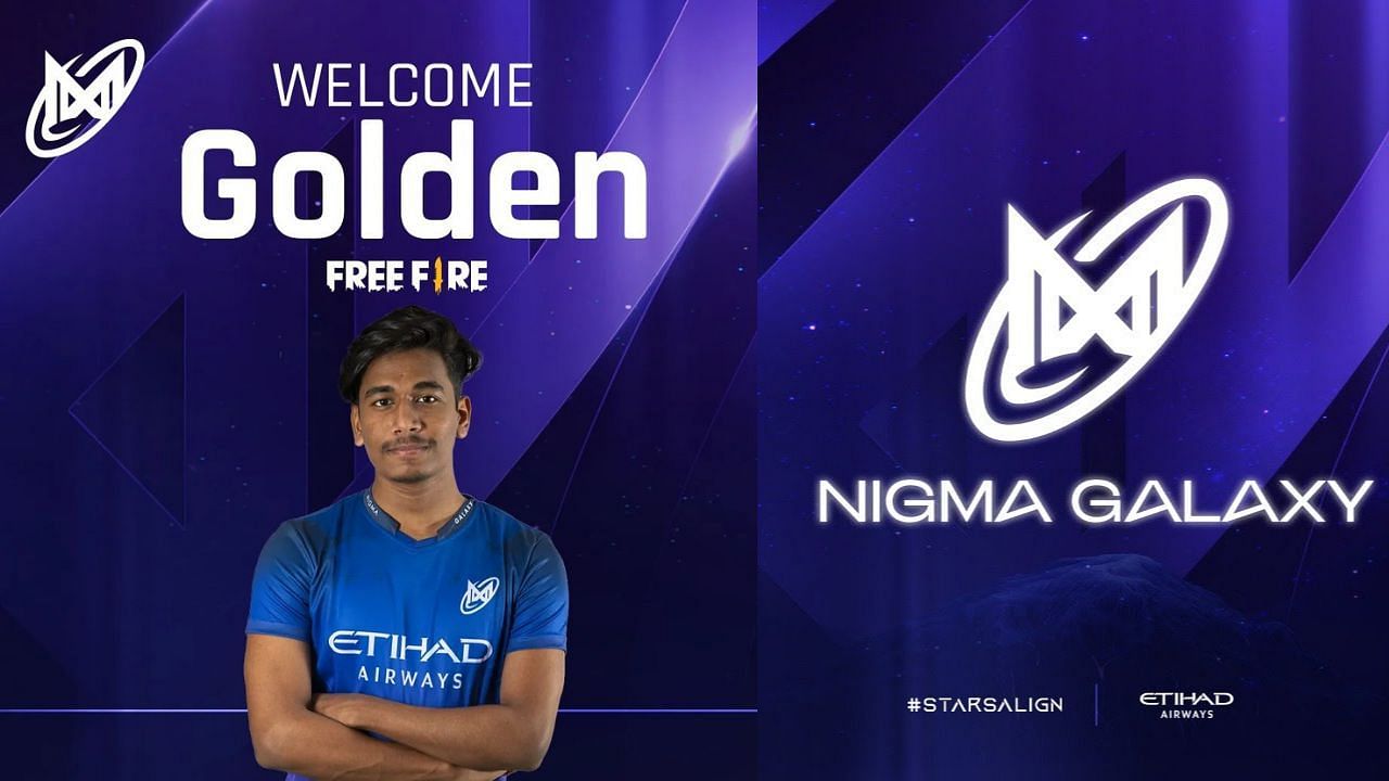 Golden joined Nigma Galaxy&#039;s Free Fire squad ahead of FFIC 2022 Spring (Image via Nigma Galaxy)