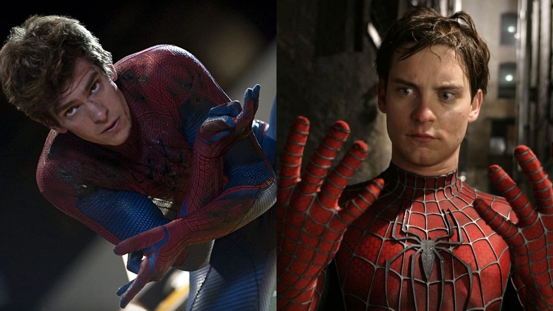 Garfield and Maguire as their respective Spider-Men (Image via Sony)