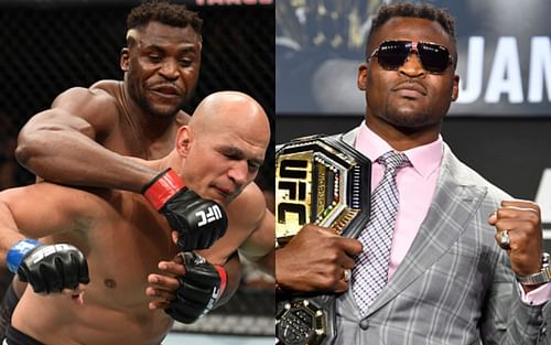 Ngannou vs. JDS (left); Francis Ngannou (right)