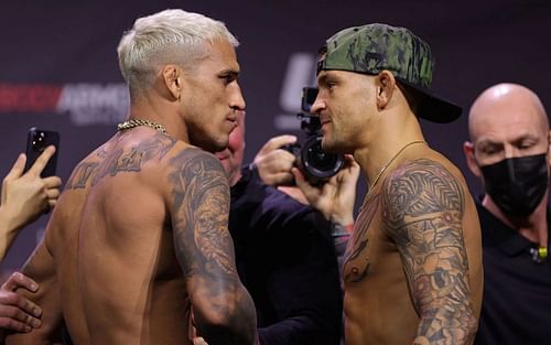 Charles Oliveira (left) and Dustin Poirier (right)