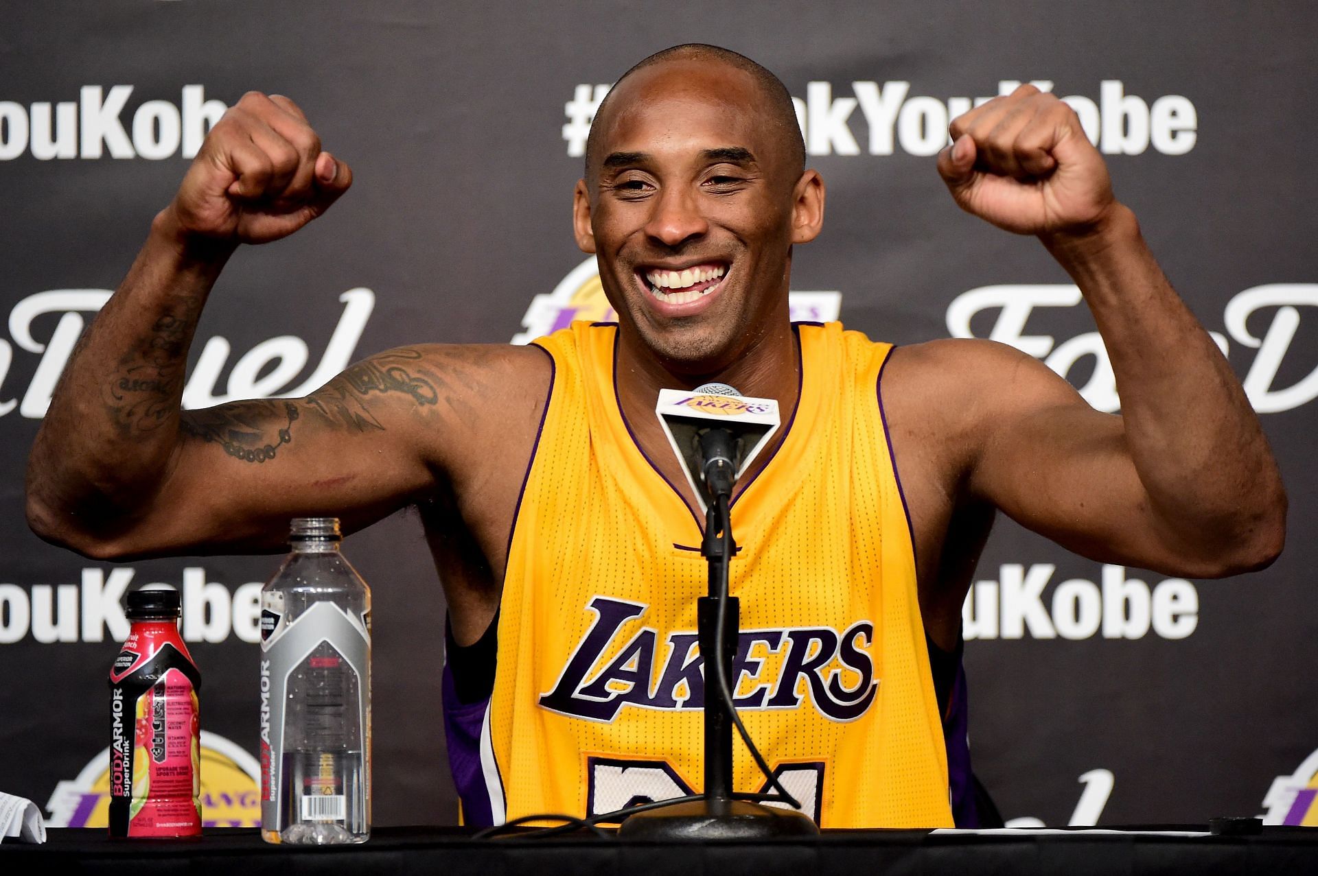 Los Angeles Lakers Kobe Bryant after his last game