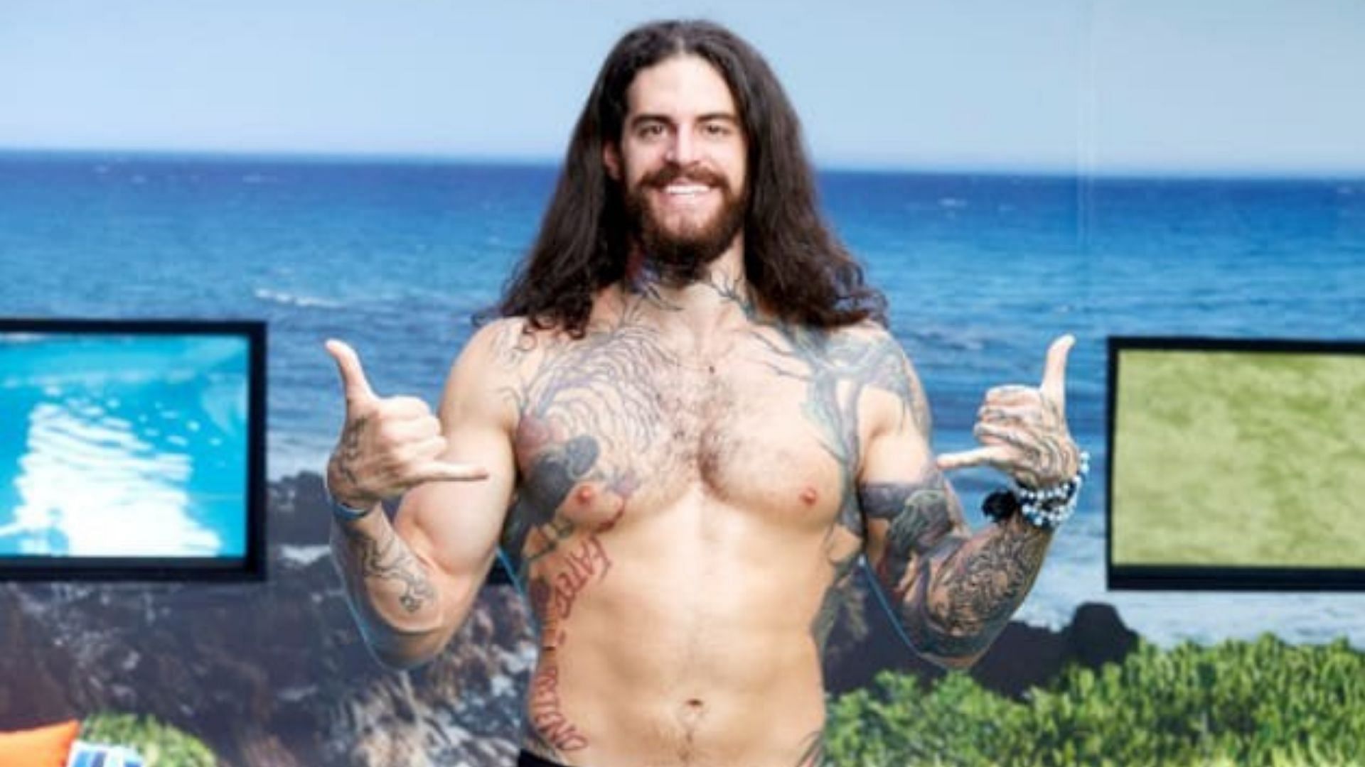 Luchasaurus (Austin Matelson) competing on Big Brother without a mask