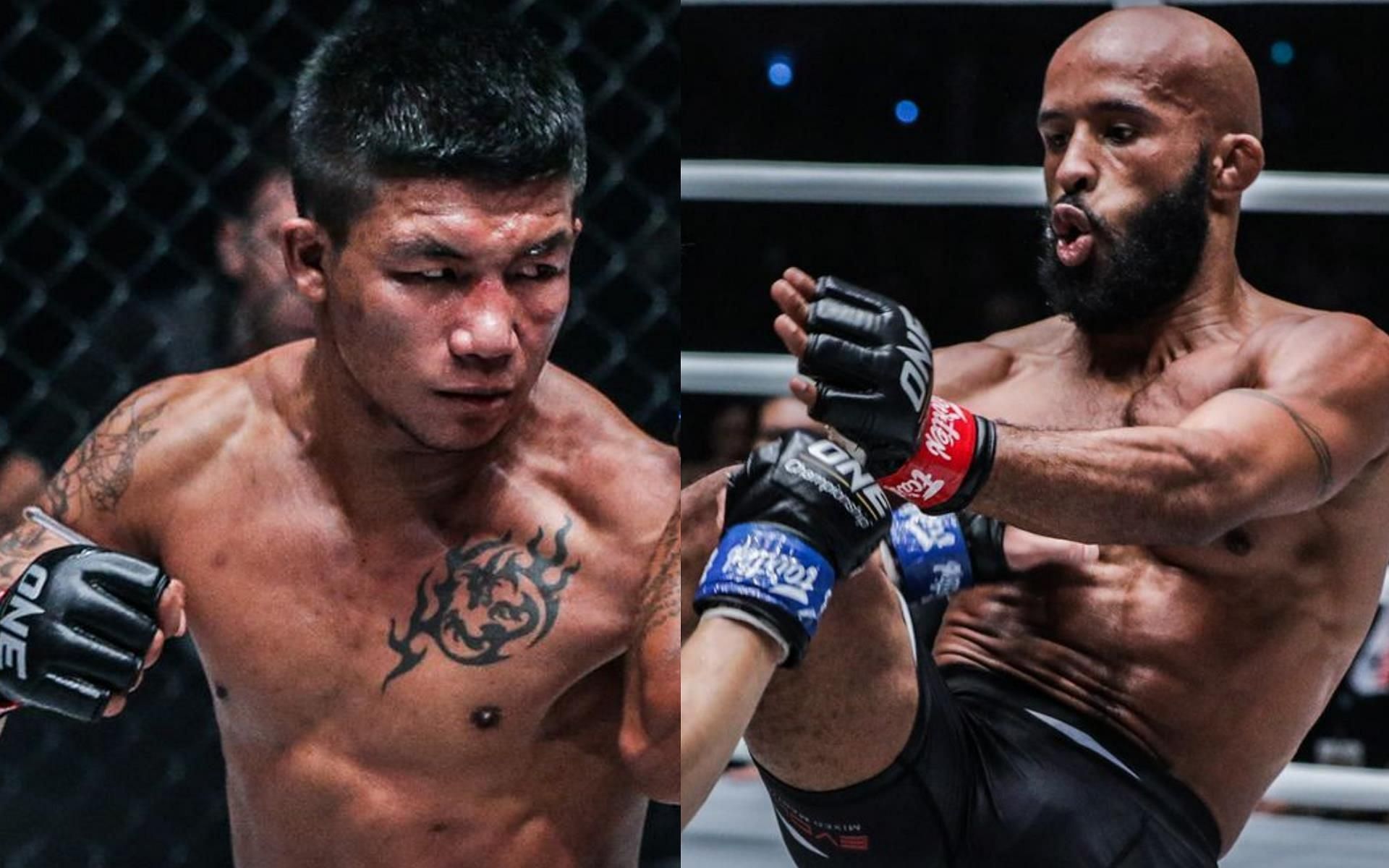 Demetrious Johnson (Right) claims he can dominate Rodtang Jitmuangnon (Left) in wrestling. | [Photos: ONE Championship]