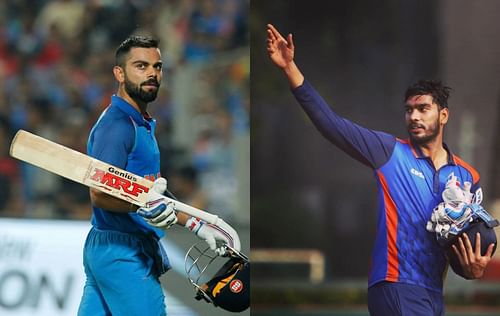 Virat Kohli (L) and Venkatesh Iyer. (Image source: BCCI)