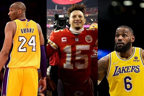 Kobe Bryant, Patrick Mahomes, and LeBron James