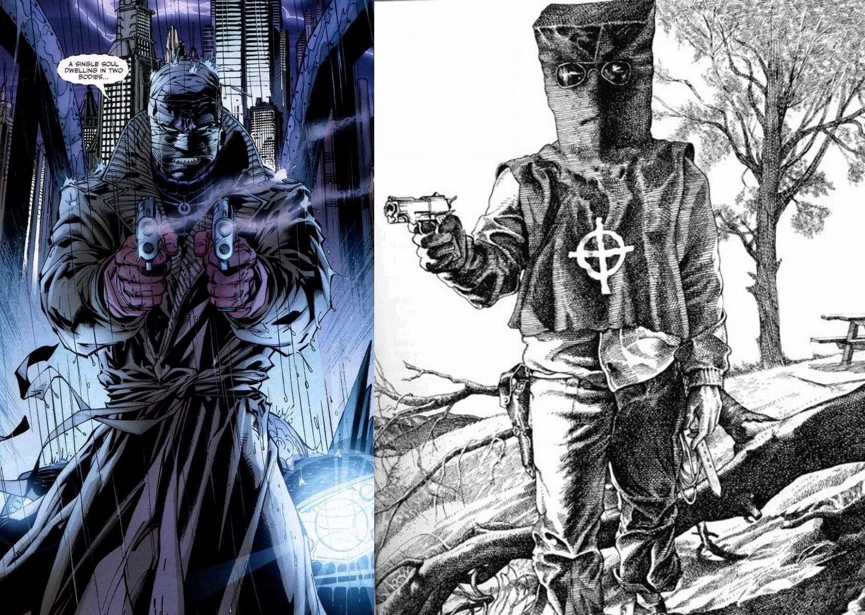 Hush in the comics and the sketch of real-life Zodiac killer (Image via Detective Comics)