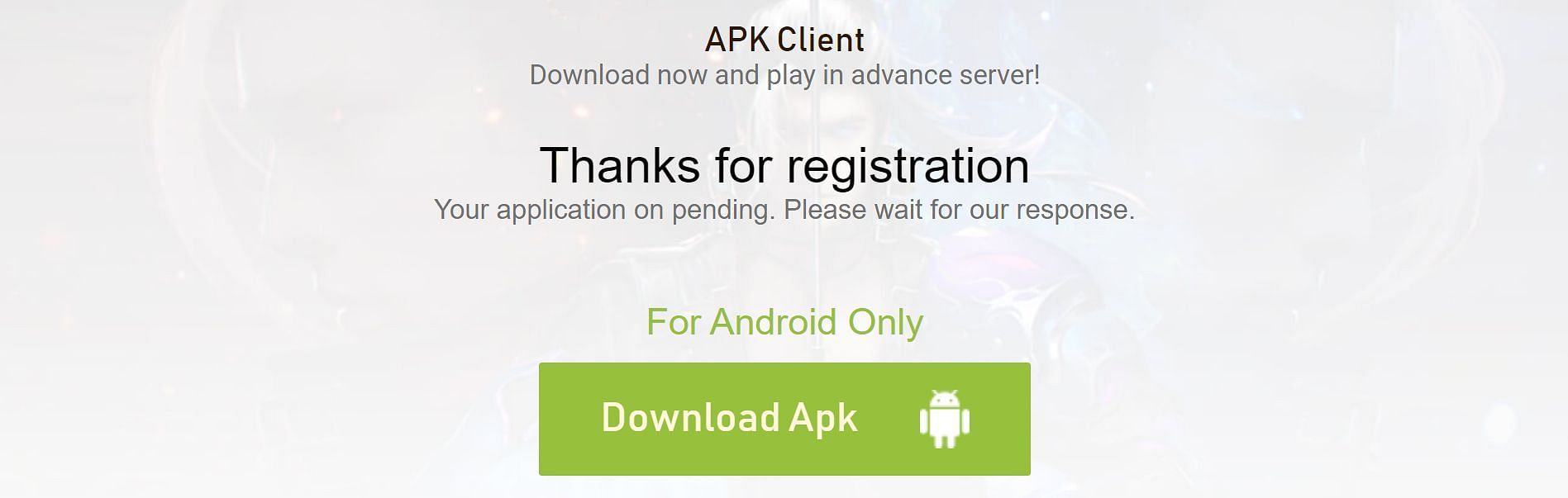 The APK can be downloaded through the official website (Image via Garena)