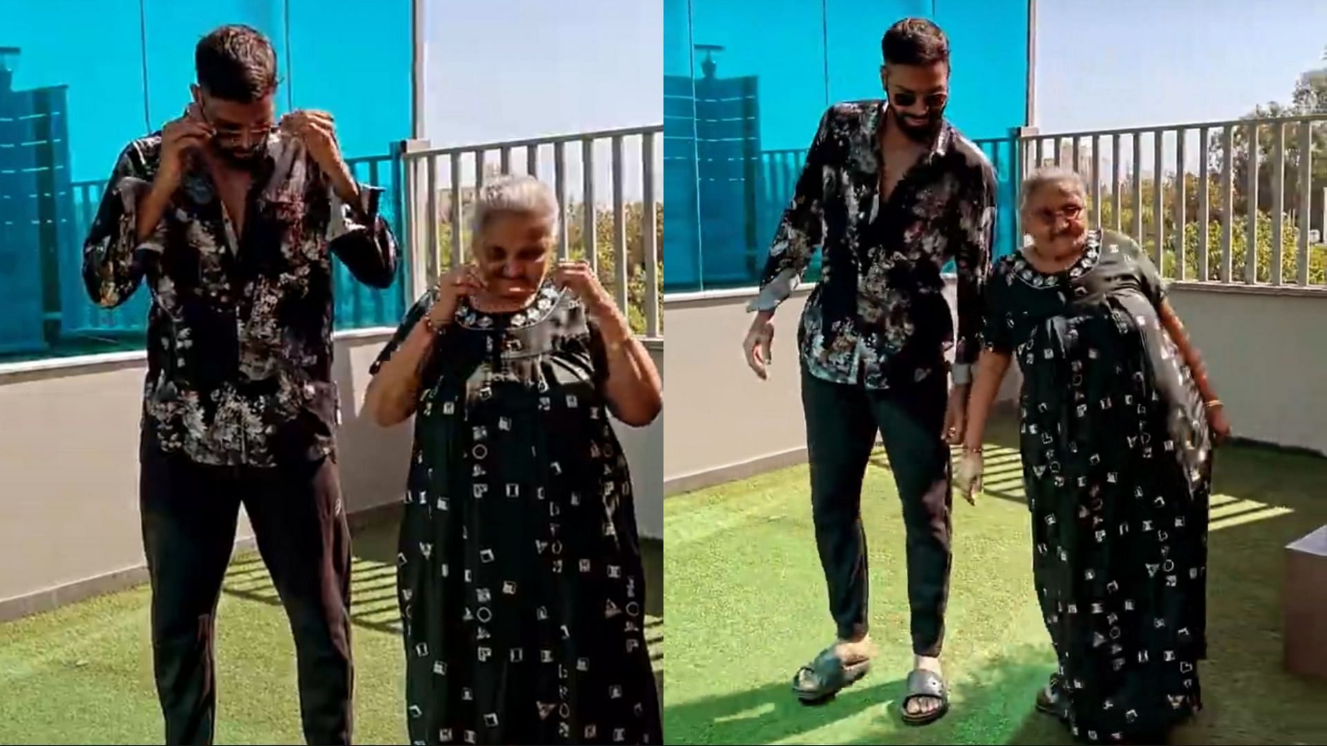 "Pushpa Nani" - Hardik Pandya posts reel with grandmother dancing to