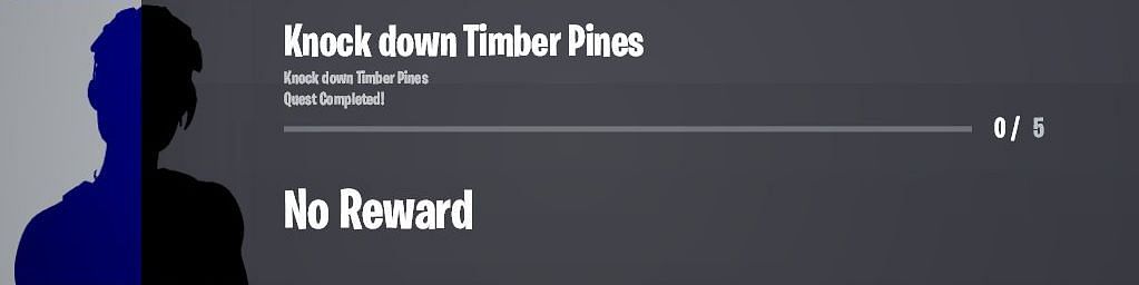 Knock down Timber Pines in Fortnite Chapter 3 for XP (Image via Twitter/iFireMonkey)
