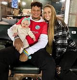 Patrick Mahomes’ fiancée Brittany Matthews shares heartwarming photo of daughter Sterling snuggling with their pet dog