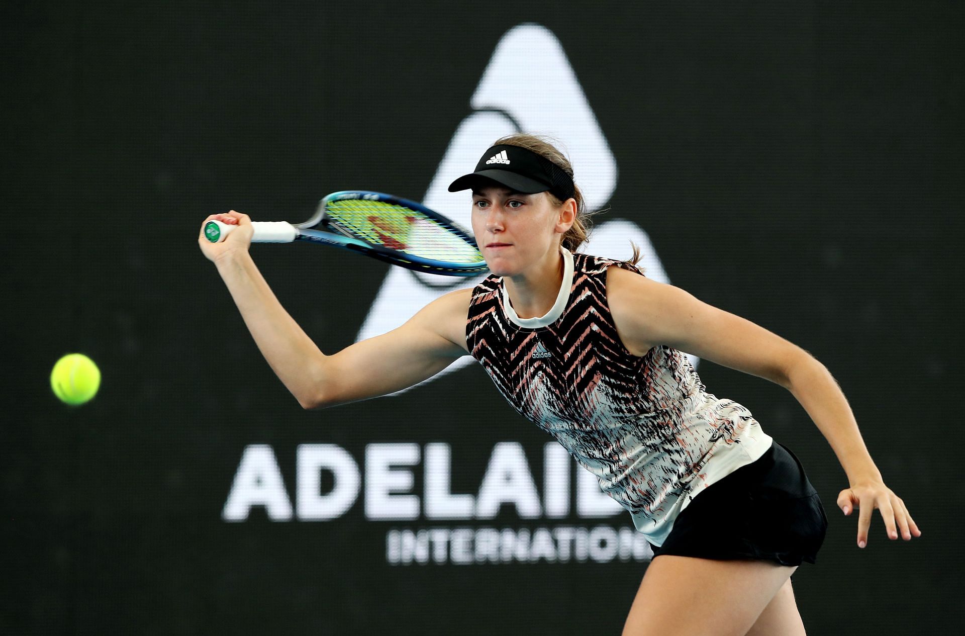 Kaja Juvan in action against Aryna Sabalenka in Adelaide