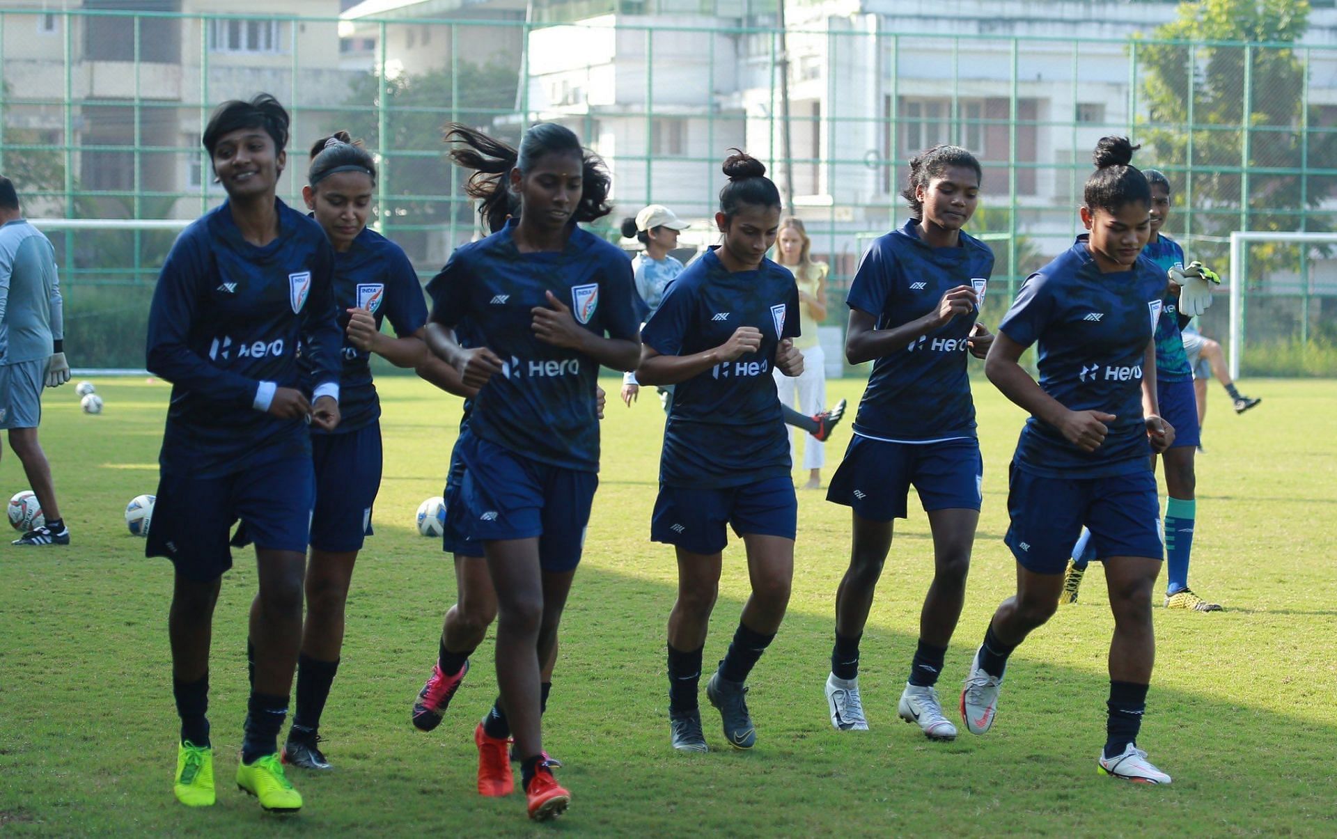 Indian Women&#039;s Team preparing ahead of AFC Asian Cup 2022, (Image Courtesy: Twitter/IndianFootball)