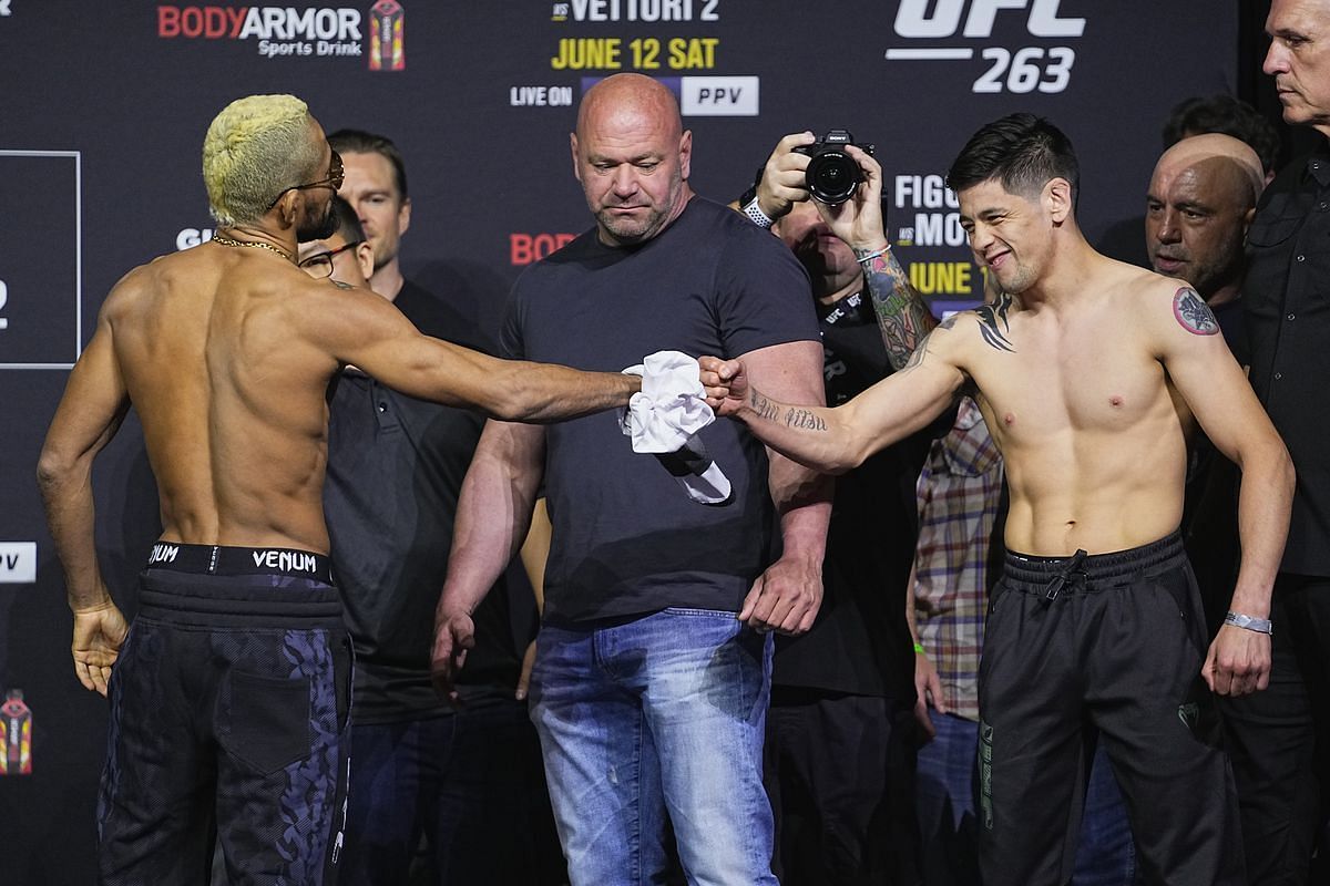 Figueiredo (L) White (C), Moreno (R) PC: UFC