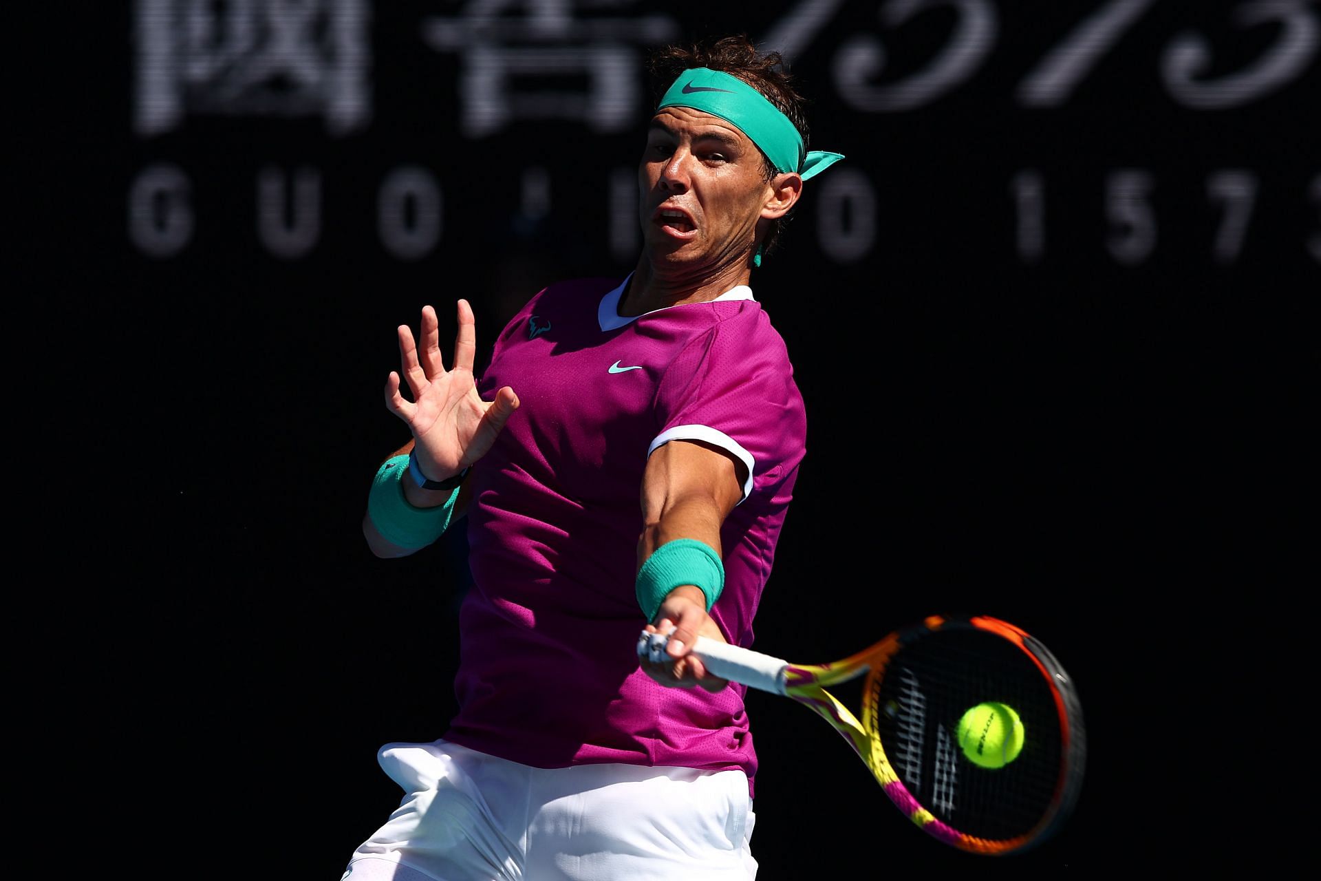 Rafael Nadal hit an outrageous drive volley against Marcus Giron at the 2022 Australian Open