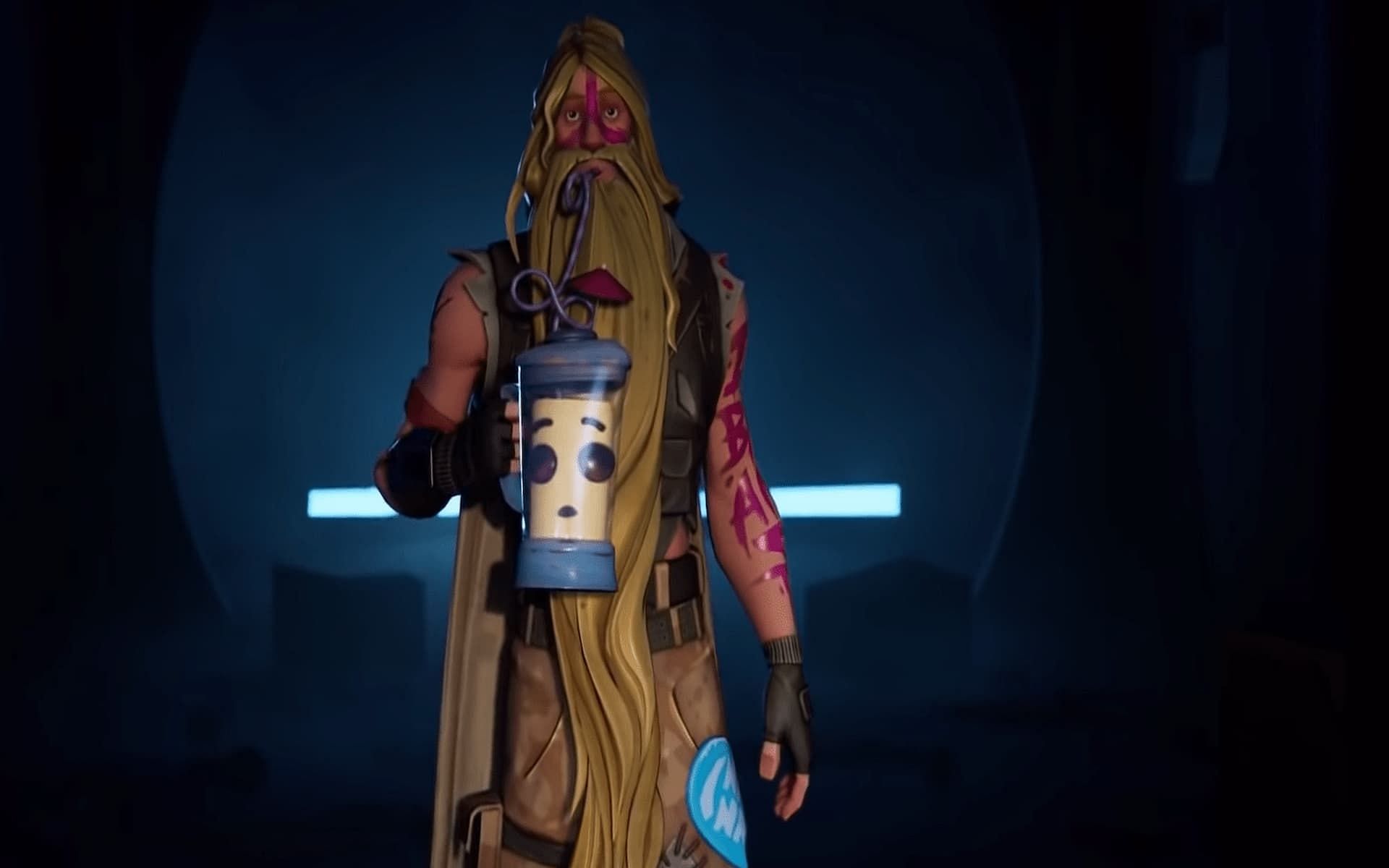 Bunker Jonesy had to resort to drinking Peely in a smoothie (Image via Epic Games)