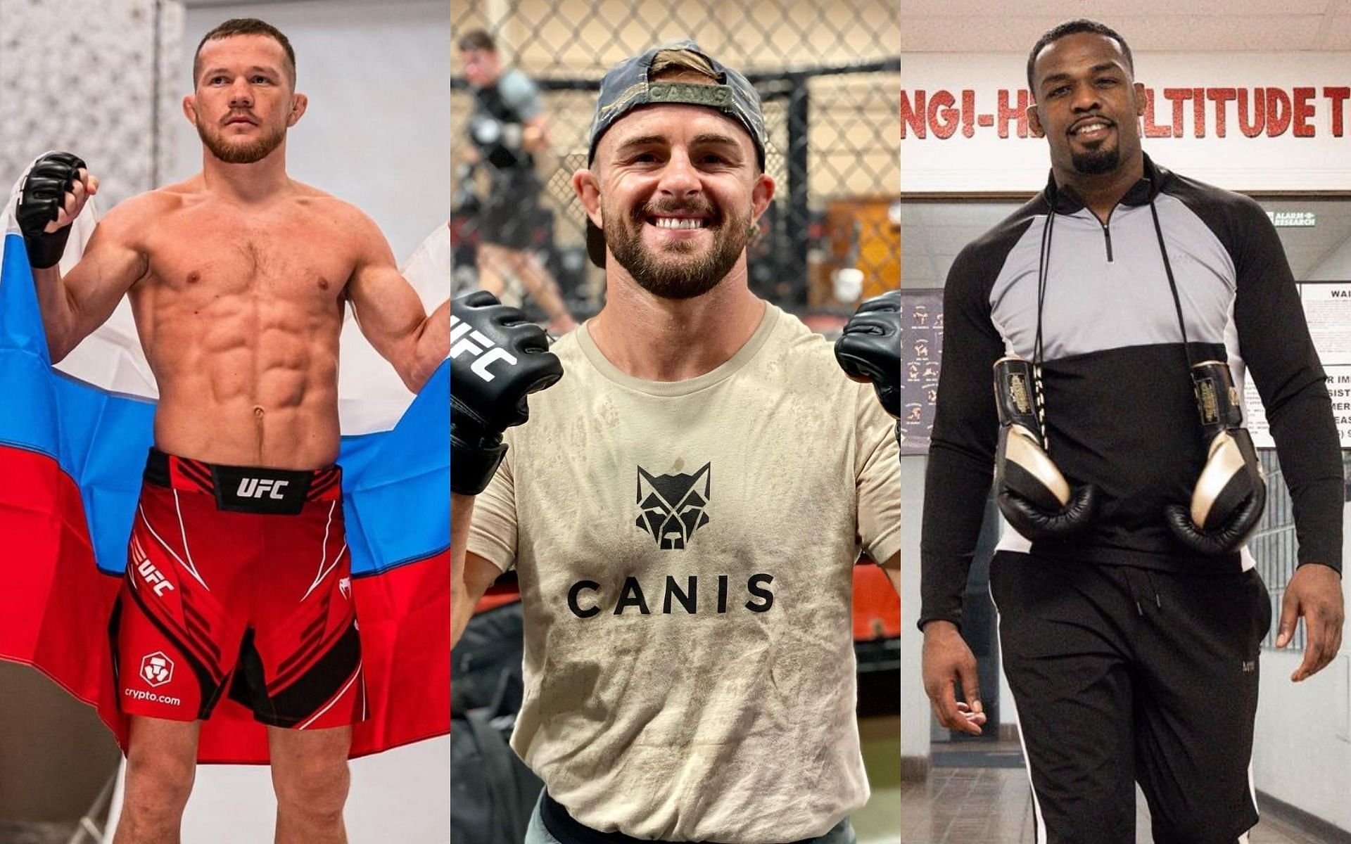 Petr Yan (left), Cody Stamann (center), Jon Jones (right) [Images courtesy: @petr_yan @codystamann @jonnybones on Instagram]