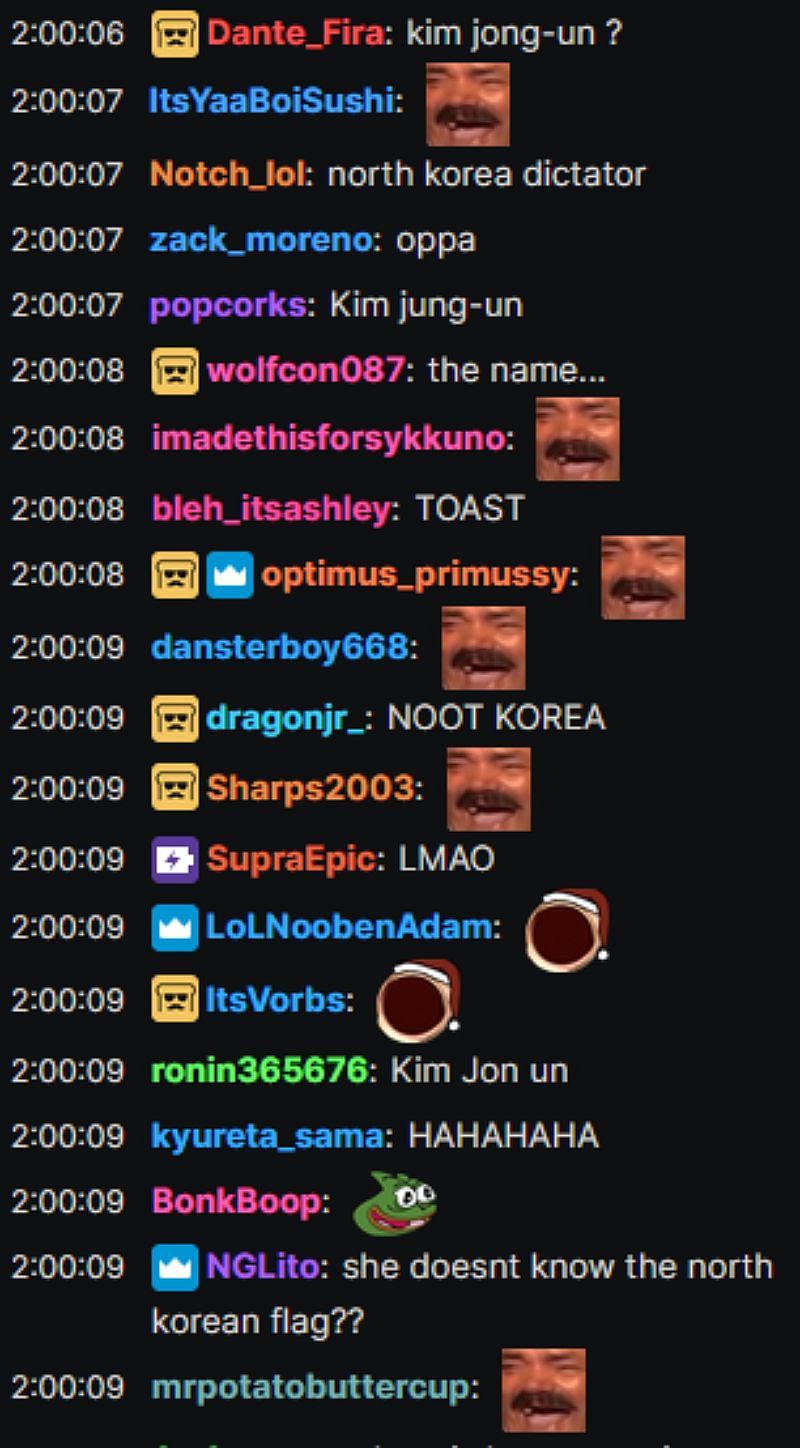 Disguised Toast&#039;s chat after the prompt was revealed (Image via Twitch/DisguisedToast)