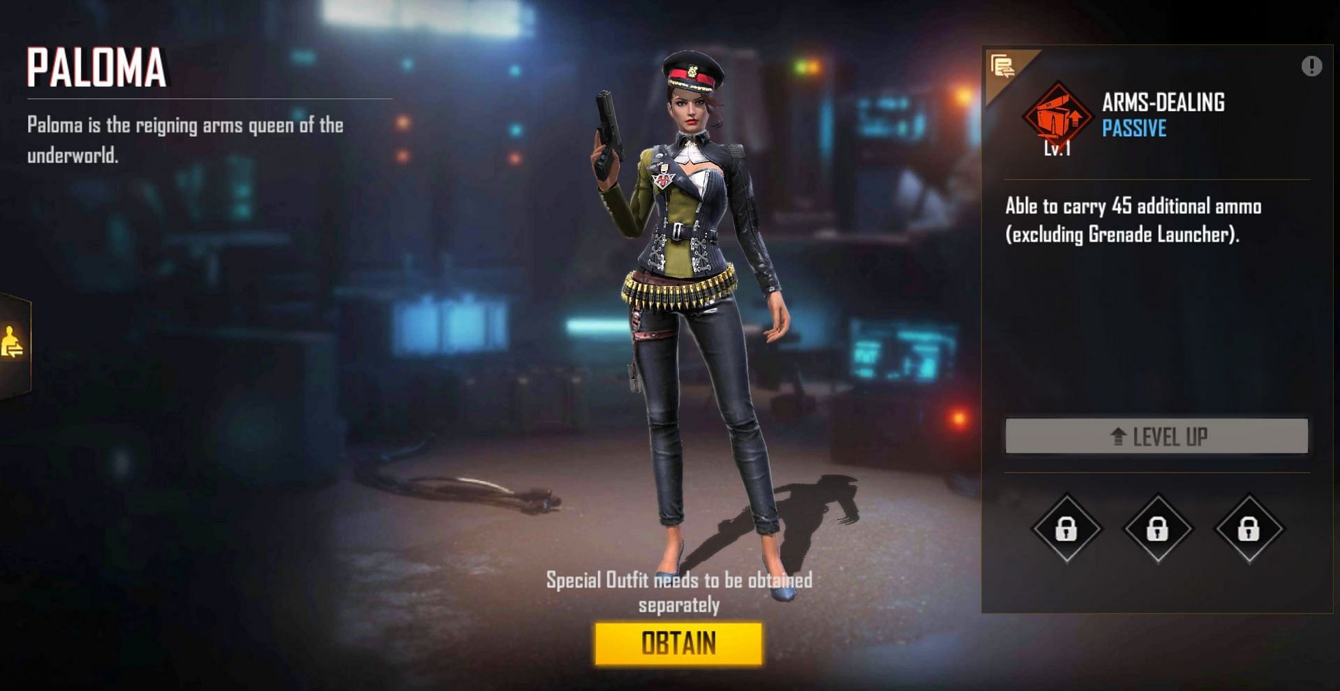 Paloma can help make better use of the inventory (Image via Free Fire)