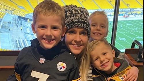 Roethlisberger's wife with their three children