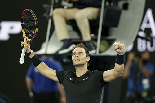 Rafael Nadal after beating Maxime Cressy in the final of the 2022 Melbourne Summer Set