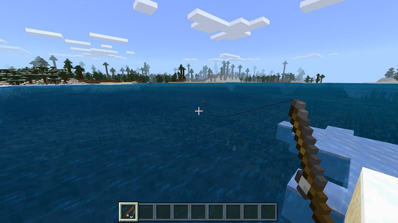 Fishing is an interesting pastime (Image via Minecraft)