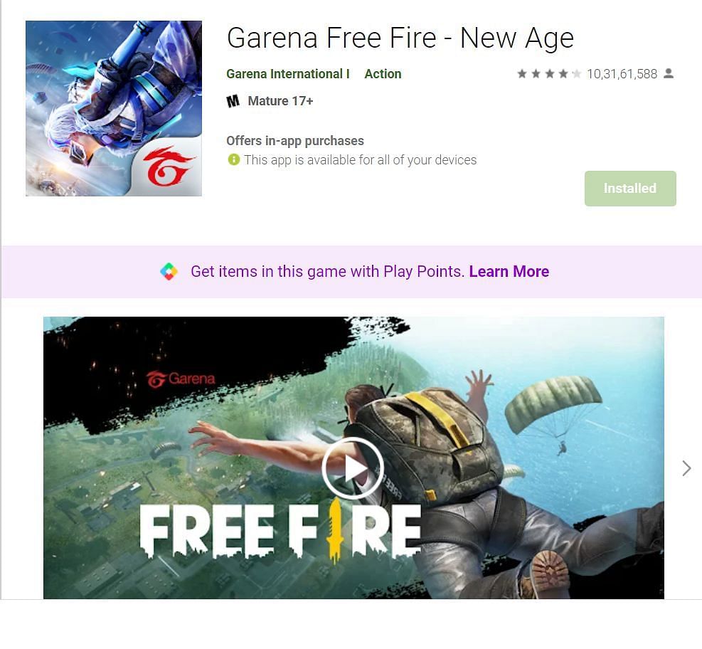 Free Fire for Android gamers (Image via Google Play Store)